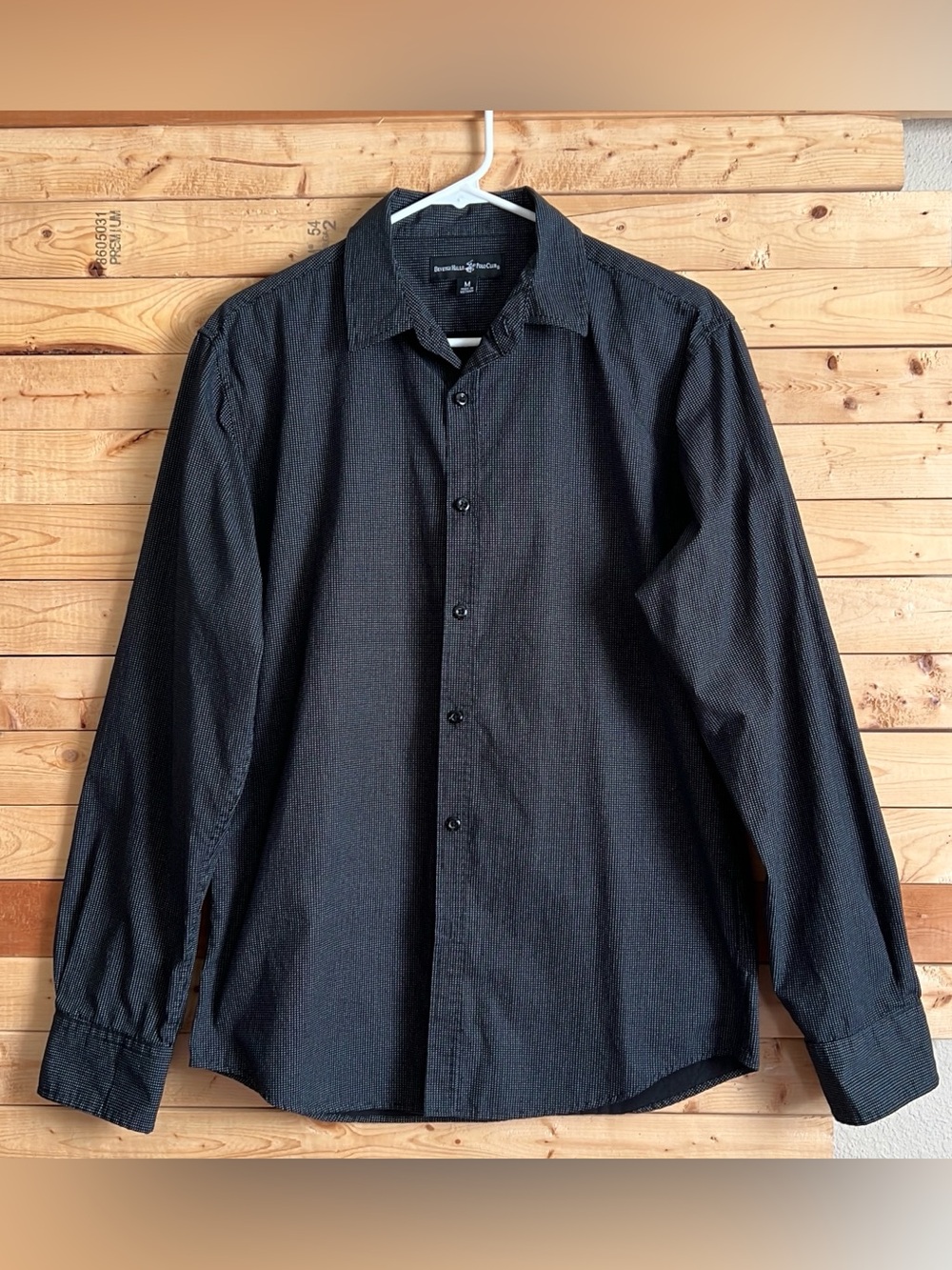 Beverly Hills Polo Club Men’s Button Down Cotton Micro dots Pattern Shirt Size M
